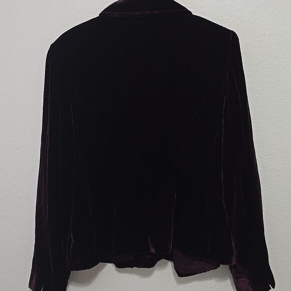 Lauren Ralph Lauren Purple Velvet silk blend button front jacket size 16 - Picture 4 of 11